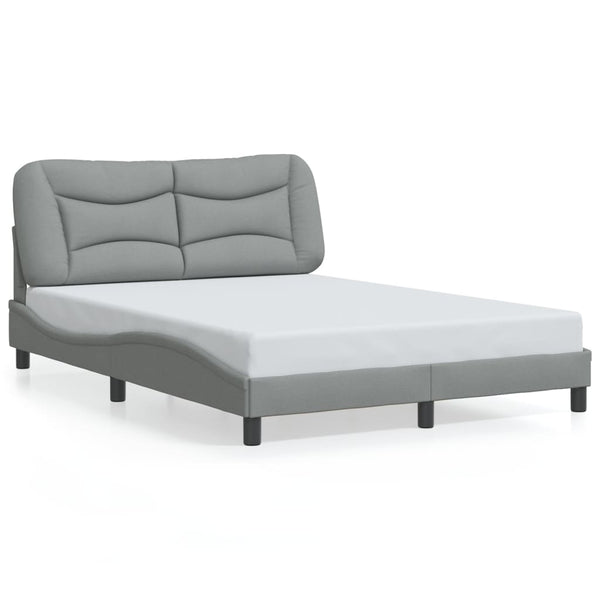 Bettgestell mit LED Hellgrau 140x190 cm