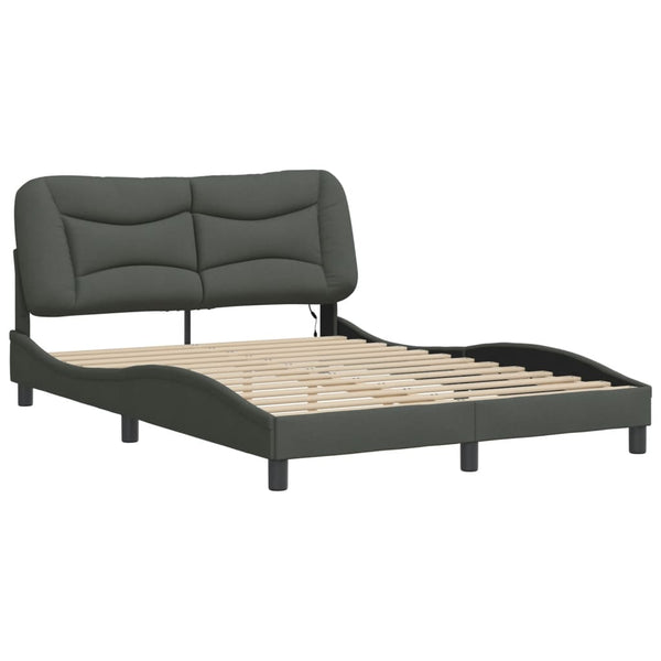 Bettgestell Dunkelgrau 140x190 cm mit LED
