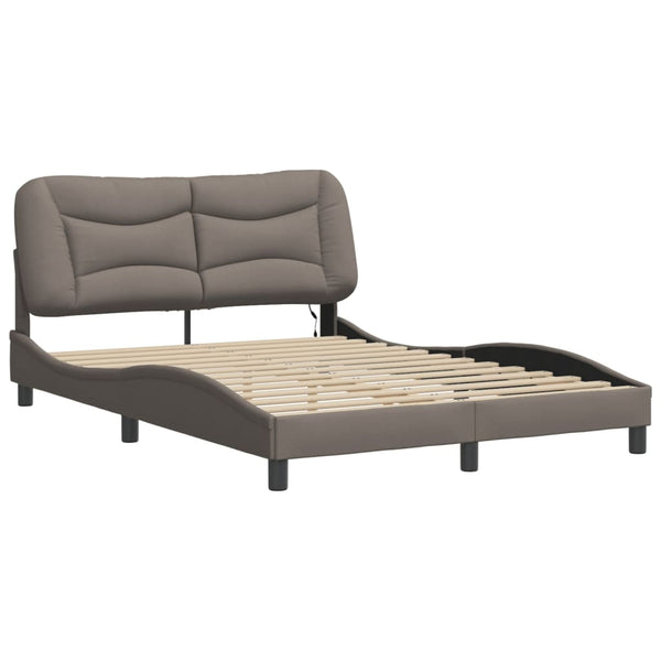 Bettgestell mit LED Taupe 140x190 cm