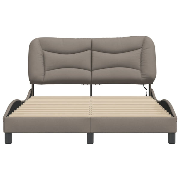 Bettgestell mit LED Taupe 140x190 cm