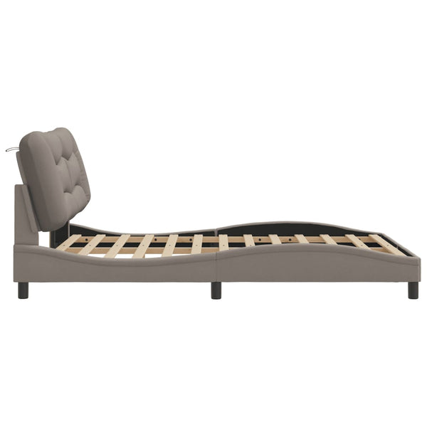 Bettgestell mit LED Taupe 140x190 cm