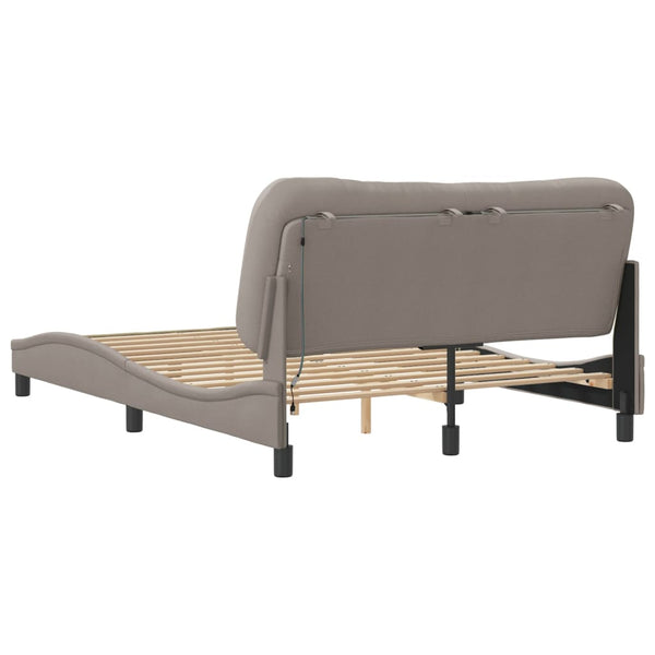 Bettgestell mit LED Taupe 140x190 cm