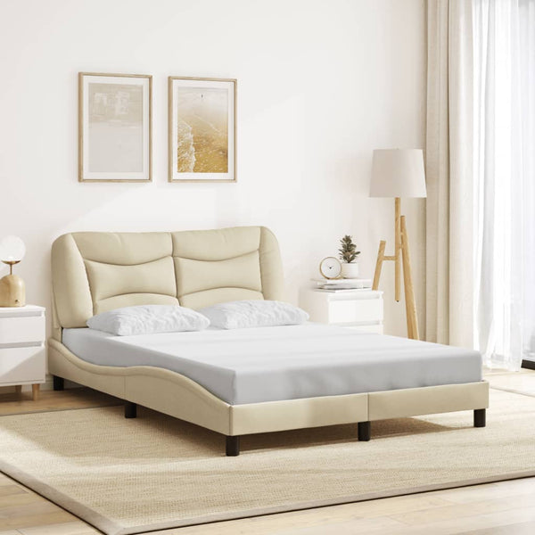 Bettgestell mit LED Creme 140x190 cm
