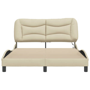 Bettgestell mit LED Creme 140x190 cm