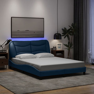 Bettgestell mit LED Blau 140x190 cm