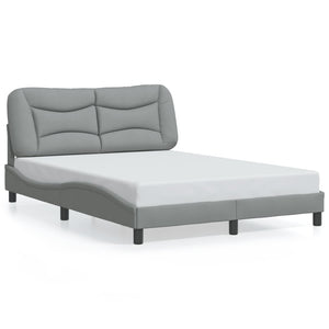Bettgestell mit LED Hellgrau 140x200 cm