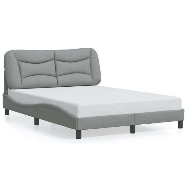 Bettgestell mit LED Hellgrau 140x200 cm