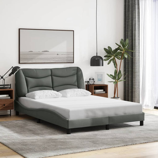 Bettgestell mit LED Dunkelgrau 140x200 cm