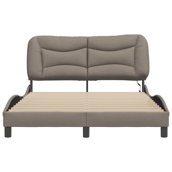 Bettgestell mit LED 140x200 cm Taupe