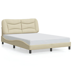 Bettgestell mit LED Creme 140x200 cm