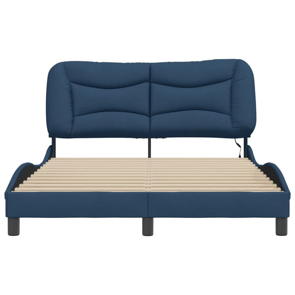 Bettgestell mit LED 140x200 cm Blau