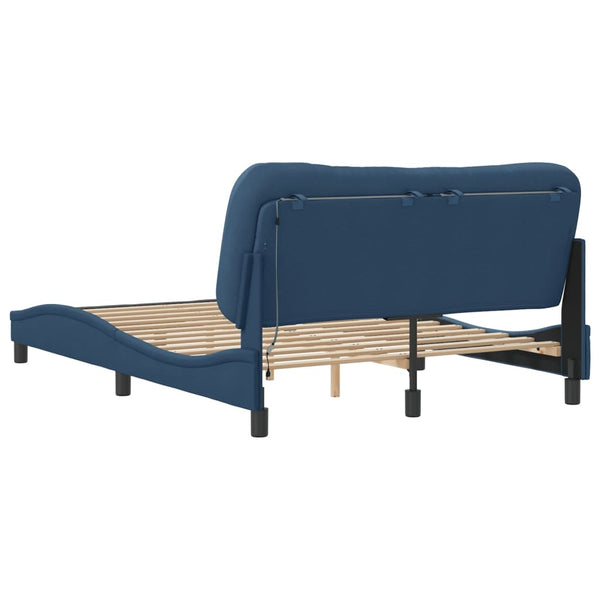 Bettgestell mit LED 140x200 cm Blau
