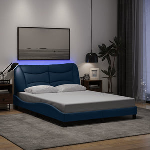 Bettgestell mit LED 140x200 cm Blau
