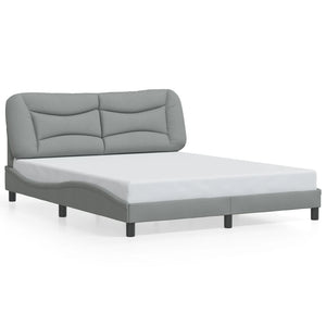 Bettgestell mit LED Hellgrau 160x200 cm