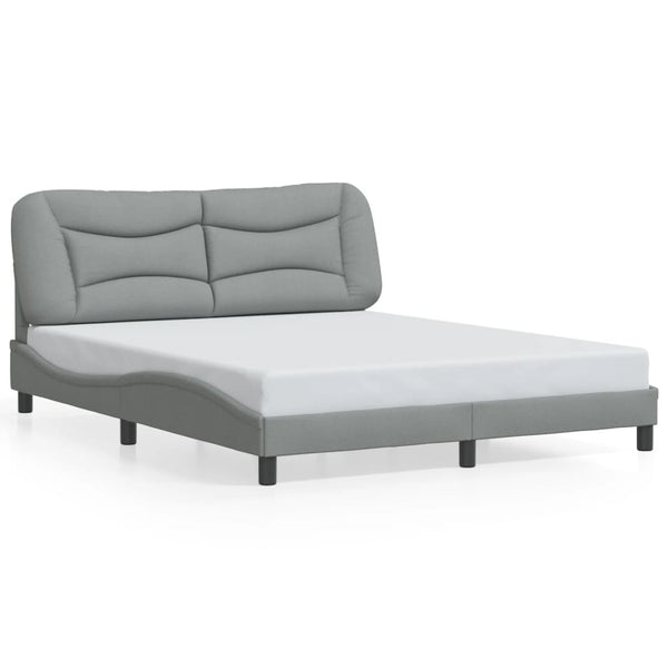 Bettgestell mit LED Hellgrau 160x200 cm
