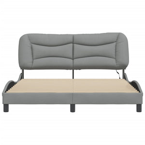 Bettgestell mit LED Hellgrau 160x200 cm