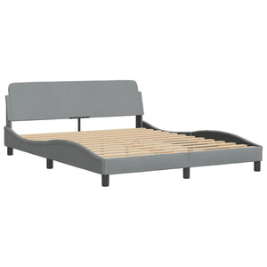 Bettgestell mit LED Hellgrau 160x200 cm