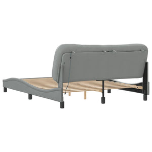 Bettgestell mit LED Hellgrau 160x200 cm