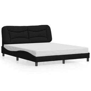 Bettgestell mit LED Schwarz 160x200 cm