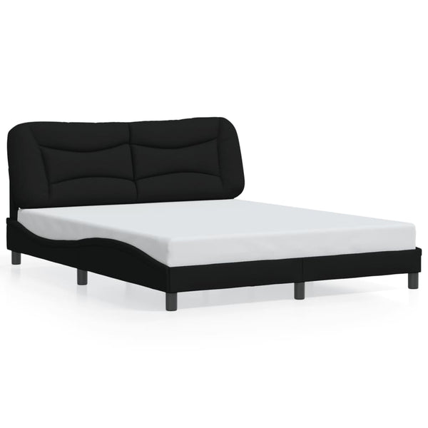 Bettgestell mit LED Schwarz 160x200 cm