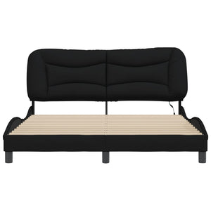 Bettgestell mit LED Schwarz 160x200 cm