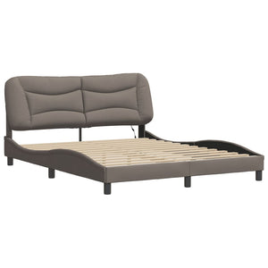 Bettgestell mit LED 160x200 cm Taupe