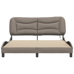 Bettgestell mit LED 160x200 cm Taupe