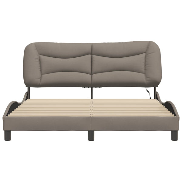 Bettgestell mit LED 160x200 cm Taupe