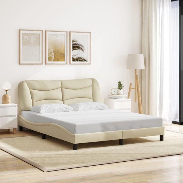 Bettgestell mit LED Creme 160x200 cm