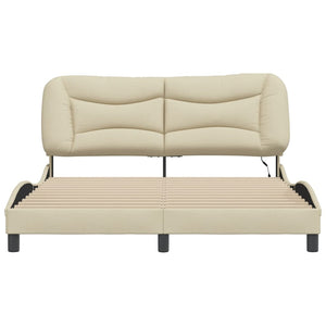 Bettgestell mit LED Creme 160x200 cm