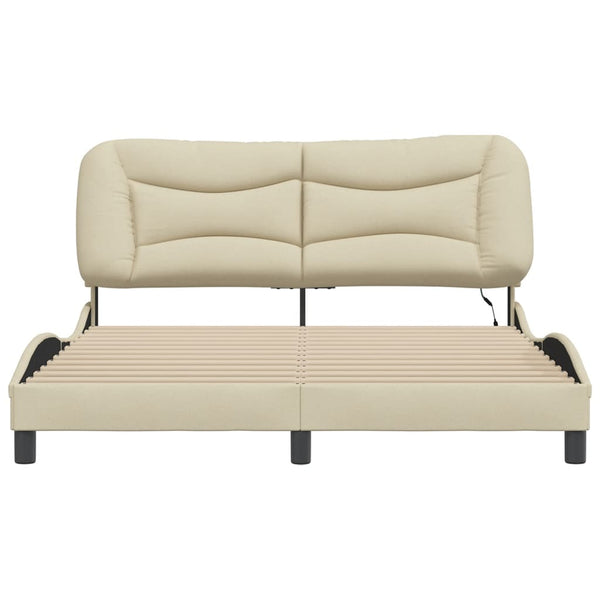 Bettgestell mit LED Creme 160x200 cm