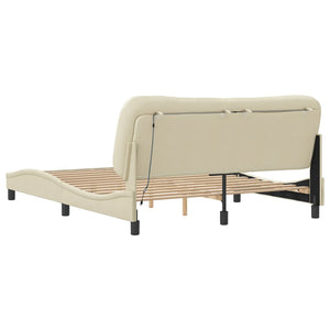 Bettgestell mit LED Creme 160x200 cm
