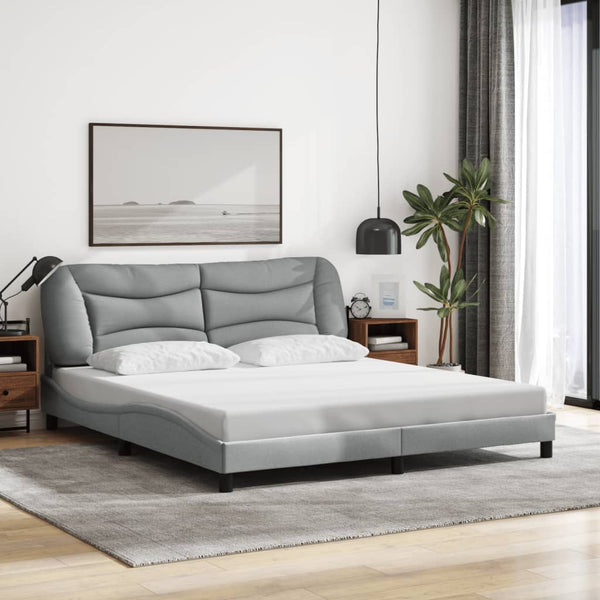 Bettgestell mit LED Hellgrau 180x200 cm