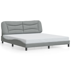 Bettgestell mit LED Hellgrau 180x200 cm