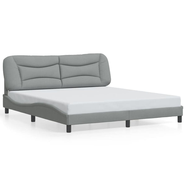 Bettgestell mit LED Hellgrau 180x200 cm