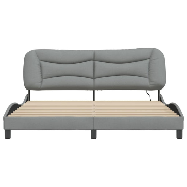 Bettgestell mit LED Hellgrau 180x200 cm