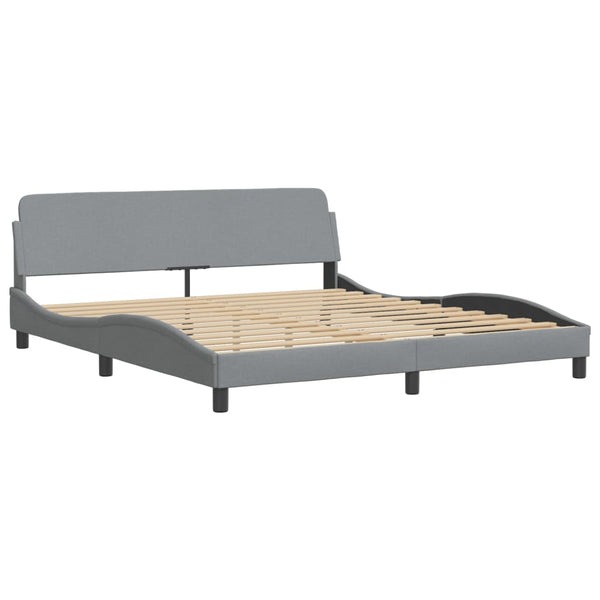 Bettgestell mit LED Hellgrau 180x200 cm