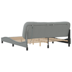Bettgestell mit LED Hellgrau 180x200 cm