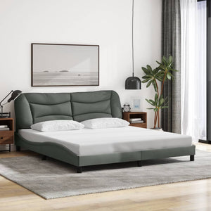 Bettgestell mit LED Dunkelgrau 180x200 cm