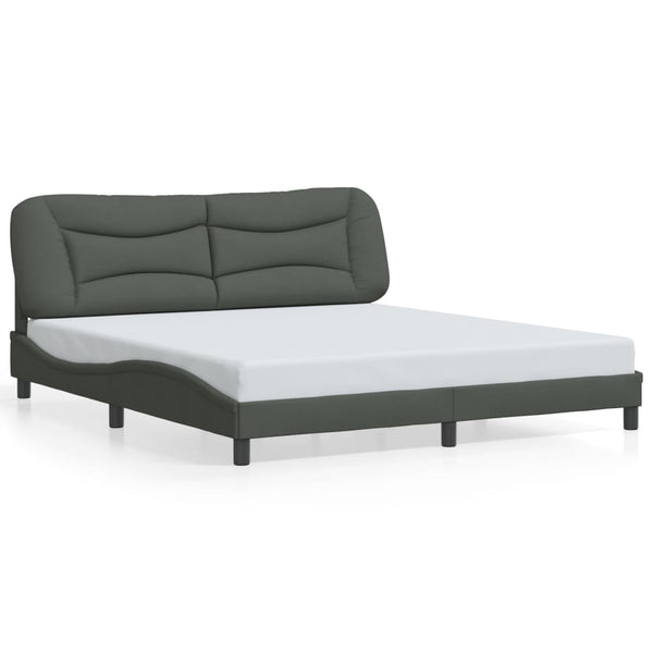 Bettgestell mit LED Dunkelgrau 180x200 cm