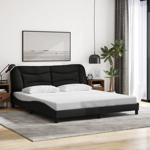 Bettgestell mit LED Schwarz 180x200 cm