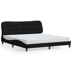 Bettgestell mit LED Schwarz 180x200 cm