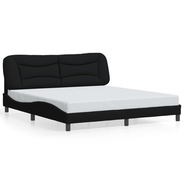 Bettgestell mit LED Schwarz 180x200 cm