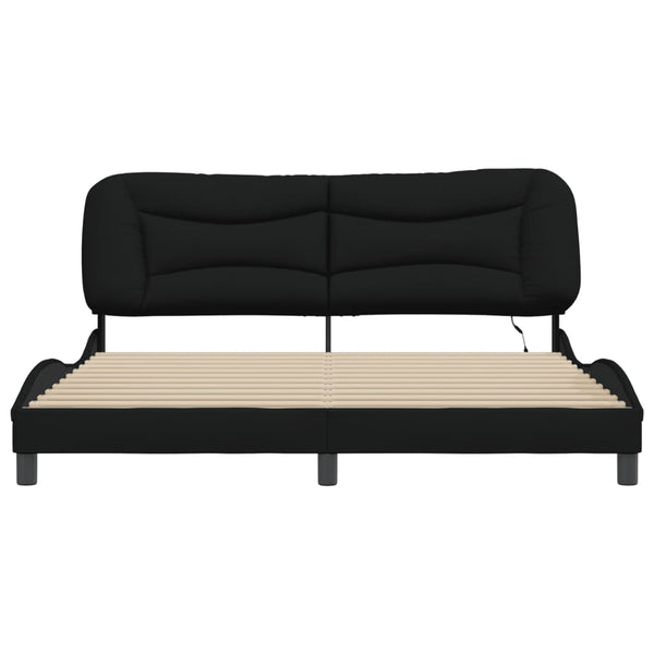 Bettgestell mit LED Schwarz 180x200 cm