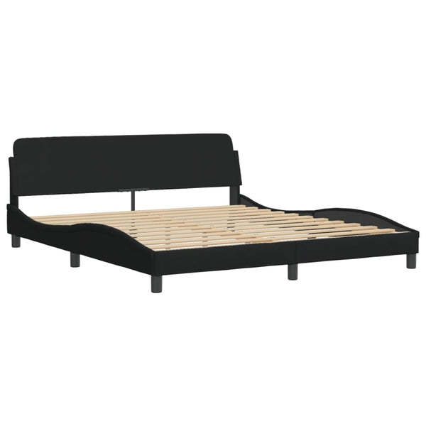 Bettgestell mit LED Schwarz 180x200 cm