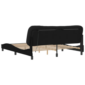 Bettgestell mit LED Schwarz 180x200 cm