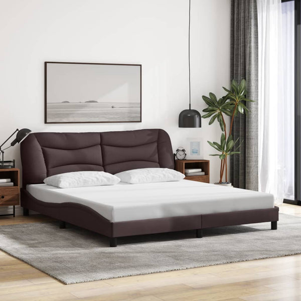 Bettgestell Hvar mit LED Dunkelbraun 180x200 cm