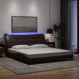 Bettgestell Hvar mit LED Dunkelbraun 180x200 cm