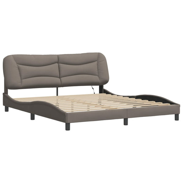 Bettgestell mit LED Taupe 180x200 cm