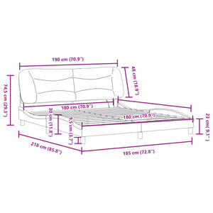 Bettgestell mit LED Taupe 180x200 cm